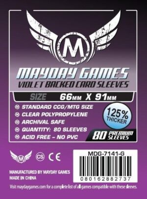 [7141G] Card game Sleeves (Pack of 80) 66 x 91 mm (Violet Backed)