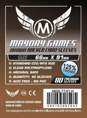 [7141H] Card game Sleeves (Pack of 80) 66 x 91 mm (Brown Backed)
