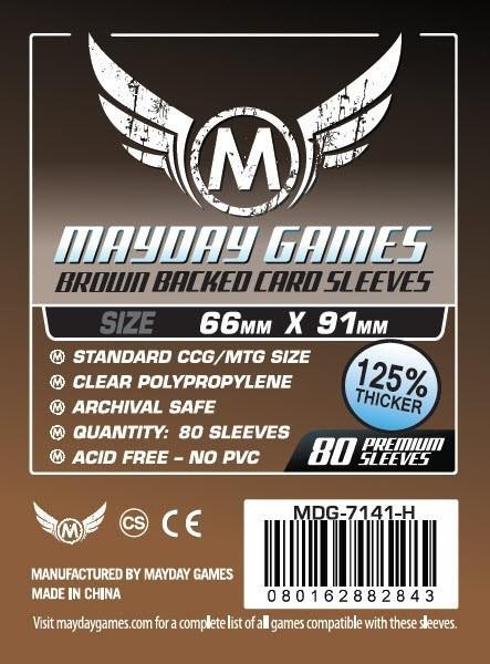 [7141H] Card game Sleeves (Pack of 80) 66 x 91 mm (Brown Backed)