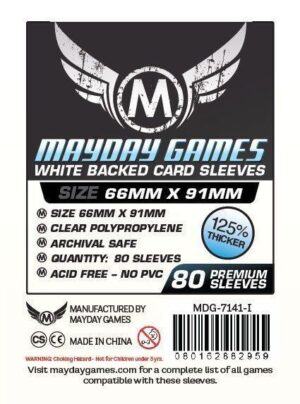[7141I] Card game Sleeves (Pack of 80) 66 x 91 mm (White Backed)