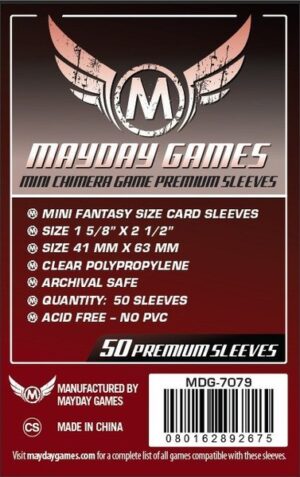 [7079] Premium Mini Chimera Game Sleeves 43 X 65 MM (50 Pack) (Dark Red)