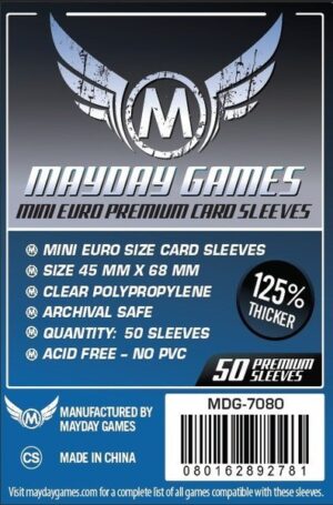 [7080] Premium Mini Euro Card Sleeve (50 pack) 45 MM X 68 MM (Dark Blue)