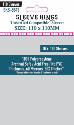 [8843] "Unsettled" Compatible Sleeves (110x110 MM) 110 Pack - 60 Microns - SKS-8843