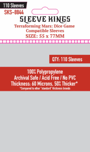 [8844] Terraforming Mars: Dice Game Compatible Card Sleeves (55x77mm) 110 Pack - 60 Micron - SKS-8844