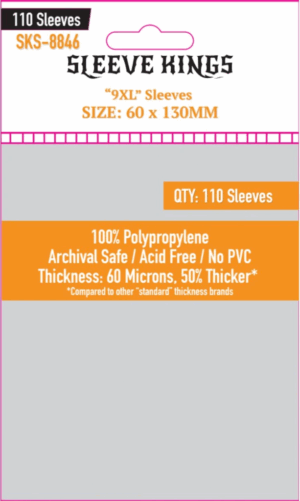 [8846] 9XL Game Card Sleeves (60x130mm) 110 Pack - 60 Microns - SKS-8846