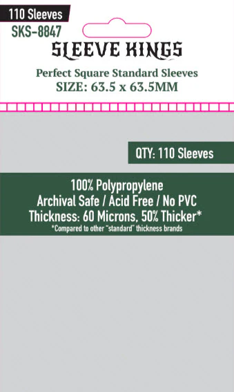 [8847] Perfect Square Standard Sleeves (63.5x63.5mm) 110 Pack - 60 Microns - SKS-8847