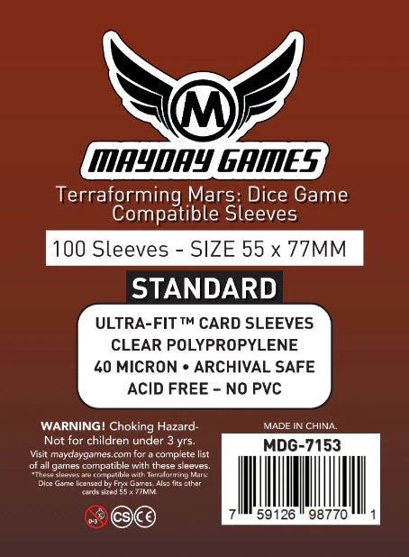 [7153] Terraforming Mars: Dice Game Compatible Sleeves (55x77mm) Standard 7153