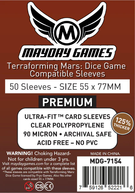 [7154] Terraforming Mars: Dice Game Compatible Sleeves (55x77mm) Premium 7154