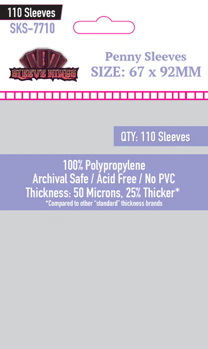 [7710] Penny Card Game Card Sleeves (67 X 92) - 110 Pack - 50 Microns SKS-7710