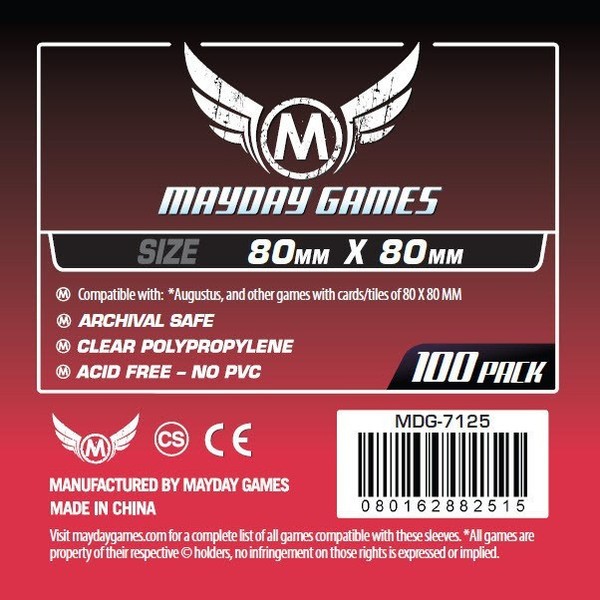 [7125] Medium Square Card Sleeves (pack of 100) 80 X 80 MM