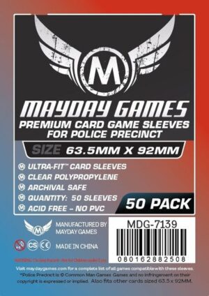 [7139] Premium Custom Police Precinct Sleeves (pack of 50) (63.5 X 92 MM)