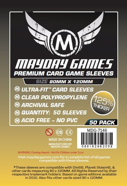 [7146] Premium Magnum Gold Sleeve: 80 MM X 120 MM Card Sized -"Dixit"