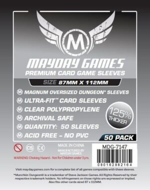 [7147] Premium Magnum Oversized Dungeon Sleeves: 87 X 112 MM (pack of 50)
