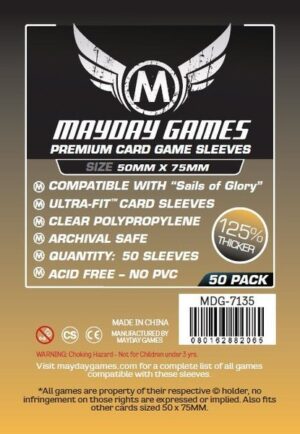 [7135] Premium Custom Card Sleeves (Sails of Glory* Sized) 50 X 75 MM