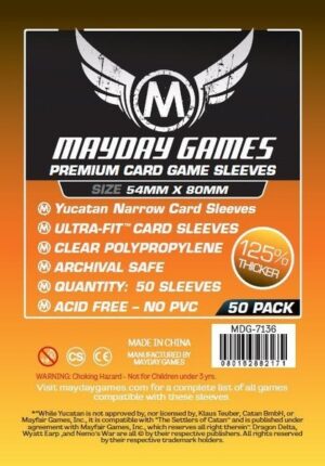 [7136] Premium Yucatan Narrow Card Game Sleeves 54 X 80 MM (50 pack)